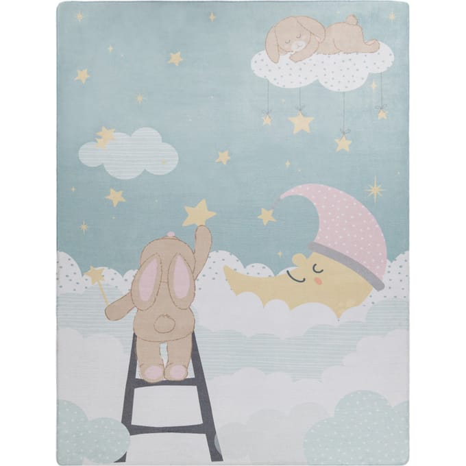 Kindertapijt wasbaar Chiko turquoise 80x150 cm