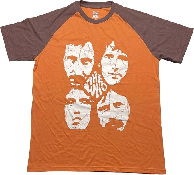 The Who - Faces Raglan T-shirt - L - Oranje/Bruin