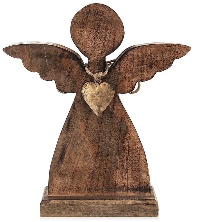 Orion MANGO - Houten Kerstengel - 27x30 cm - Decoratief - Cadeau-idee