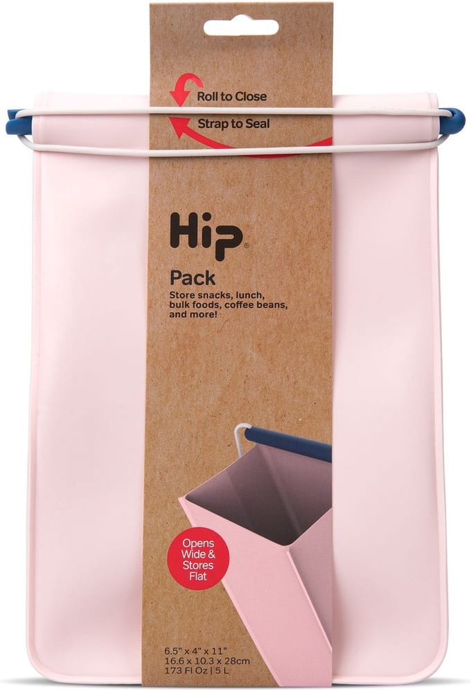 Herbruikbare Lunchzak, Pack - Groot, 4.1 Liter, Licht Roze - HIP