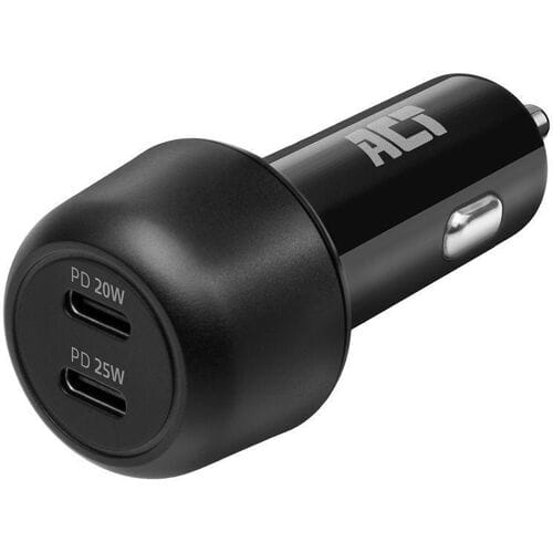 ACT 2-poorts USB-C Fast Charge Autolader 45w met Power Delivery AC2200