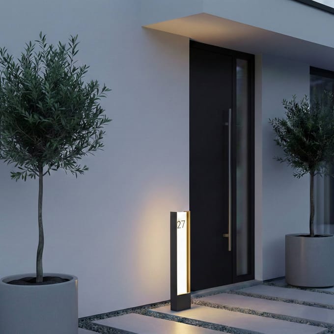 Lindby LED tuinpadverlichting Selqa, huisnummer, antraciet, IP65