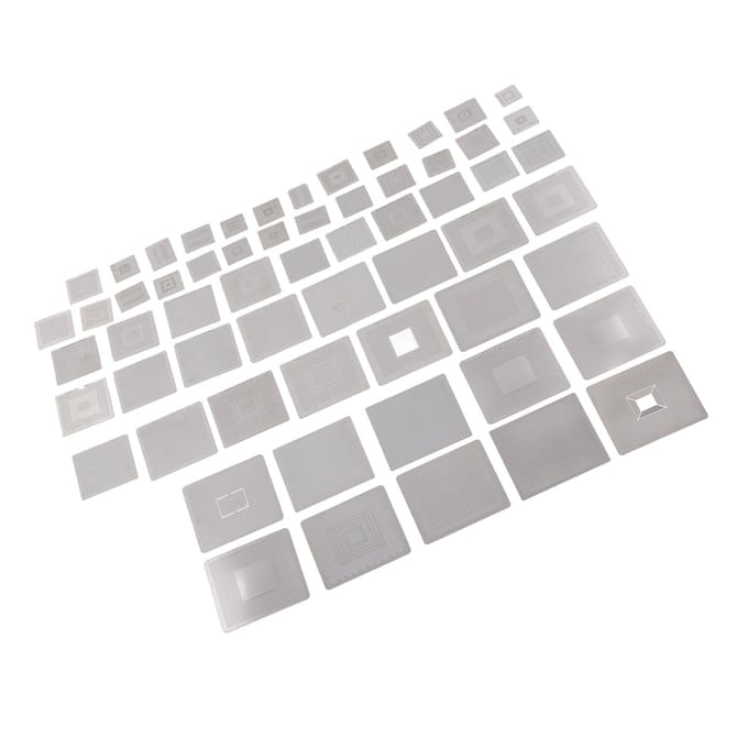 60 Stuks BGA Reballing Stencils 304 Roestvrij Staal Universele Rework Net Sjabloon Kit voor Computer gray