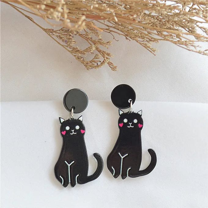 Oorbellen Katten Zwart