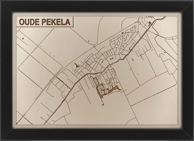 Houten stadskaart van Oude Pekela