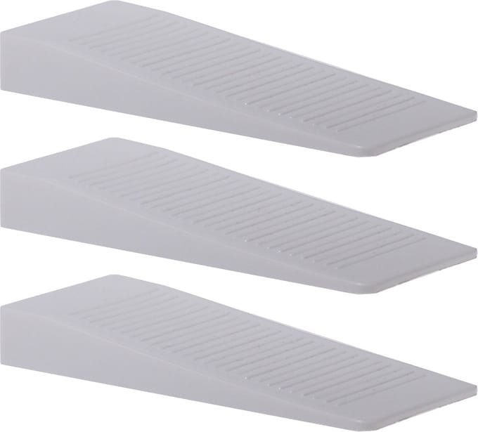 Deltafix Deurwig - 3x - wit - kunststof - 9,5 x 1,3 cm - deurstopper