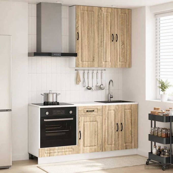 vidaXL - Keukenblok - KALMAR - 5 - st - Sonoma - Eiken - Bewerkt - hout