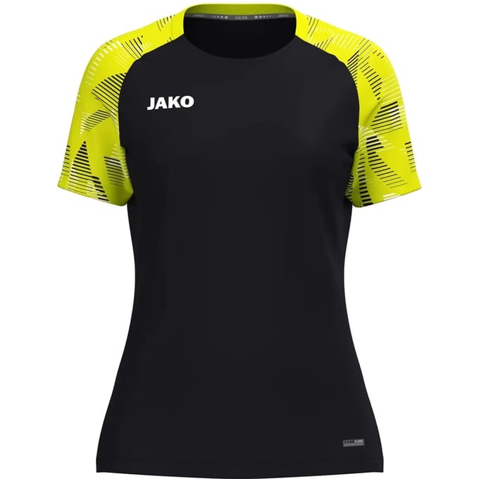 Jako Sonic T-Shirt Dames - Zwart / Fluogeel | Maat: 34/36
