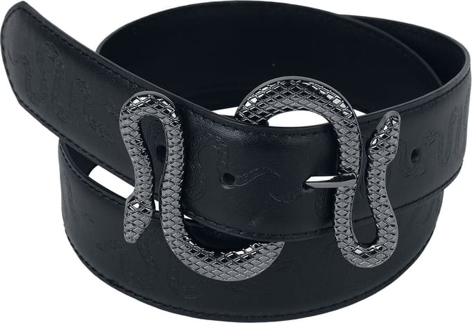 Black Premium by EMP Zwarte riem met slangengespsluiting - Unisex - 105 cm