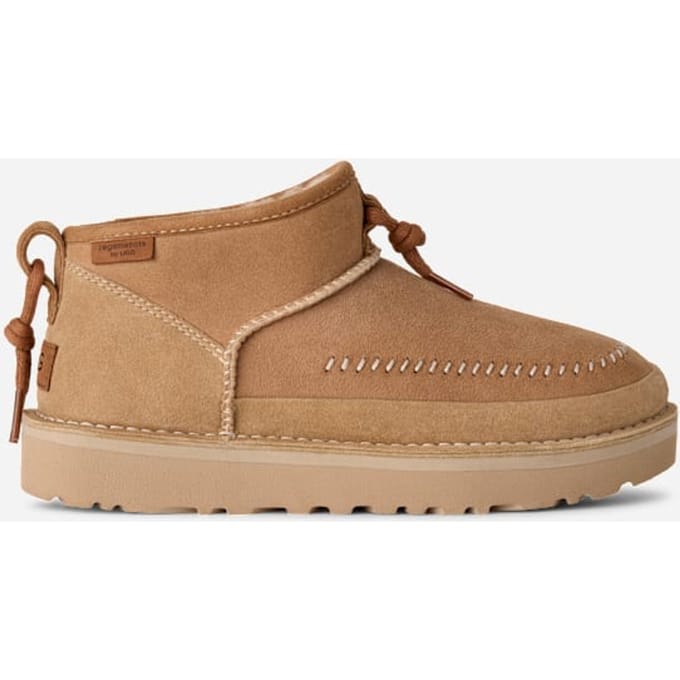 UGG® Classic Ultra Mini Crafted Regenerate Boot for Women in Tan, Size 11, Twinface/Cotton/Wool