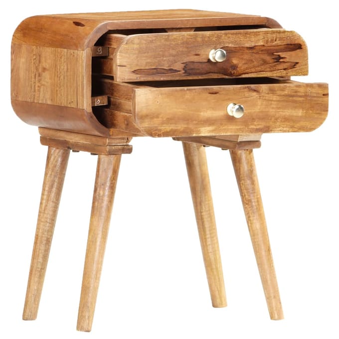 vidaXL - Nachtkastje - 43x30x58 - cm - massief - mangohout
