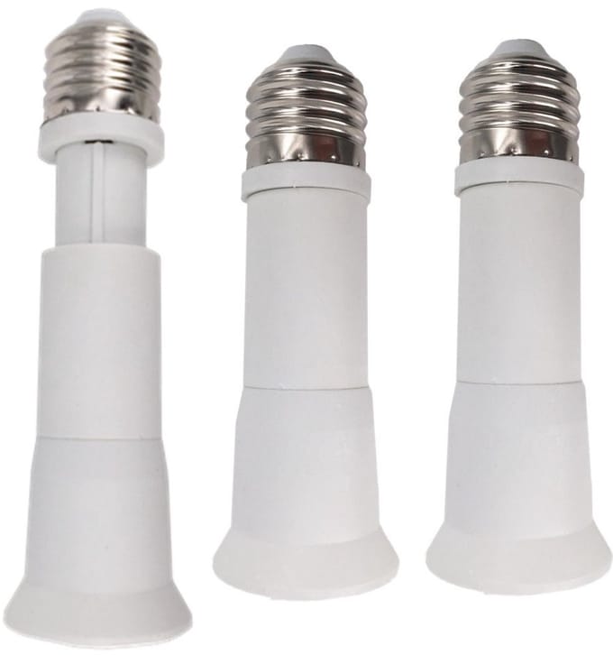 Verstelbare E27 verlengstukken van 110-135mm - 3-delige set voor LED lampen en adapters