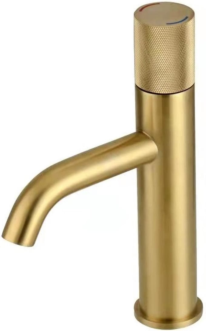 Mawialux wastafelkraan - Rond - Geborsteld Goud - Nigel