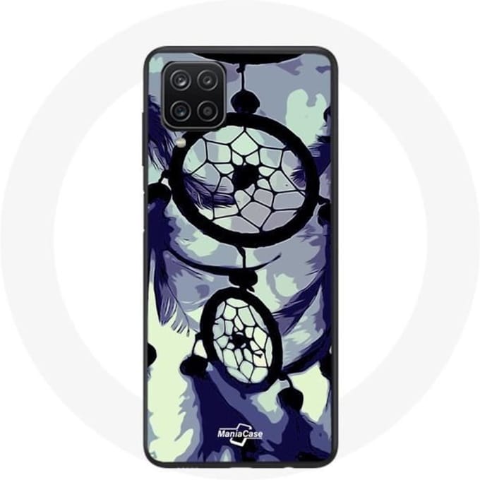 Coque Samsung Galaxy A12 Attrape Rêve violet gris et Noir