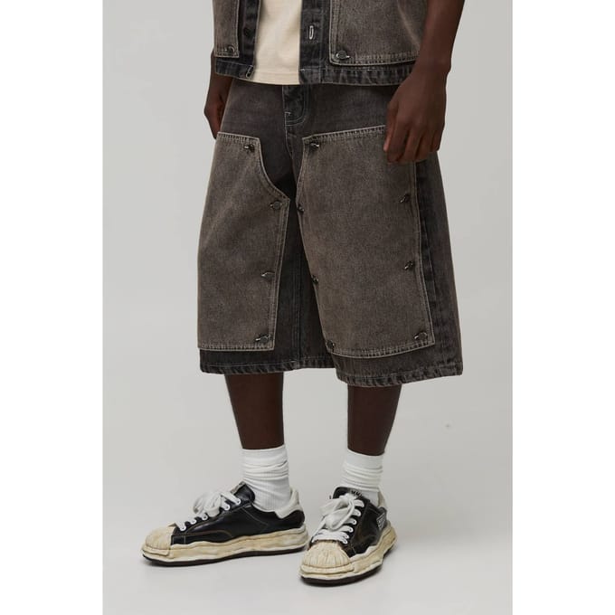 Verwijderbaar Timmerman Paneel Longline Jorts | Stone | Size 46R