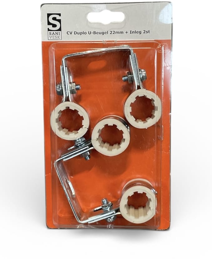 Sanivesk CV duplo U-beugel ⌀22 mm 21 cm wit - 2 stuks