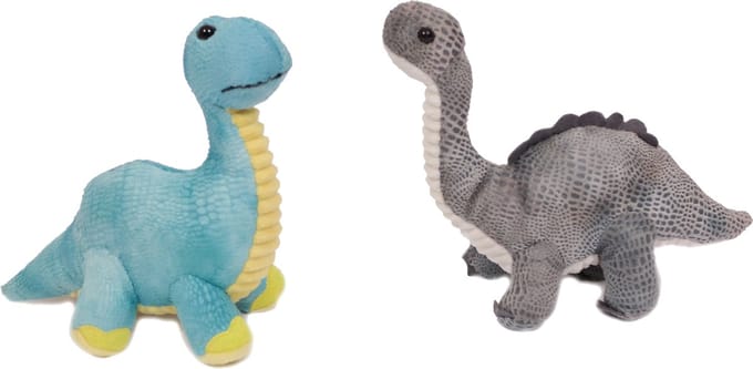 PIA Soft Toys - Set van 2 Pluche Dinosaurus Knuffels - 2 ass. - 20 cm