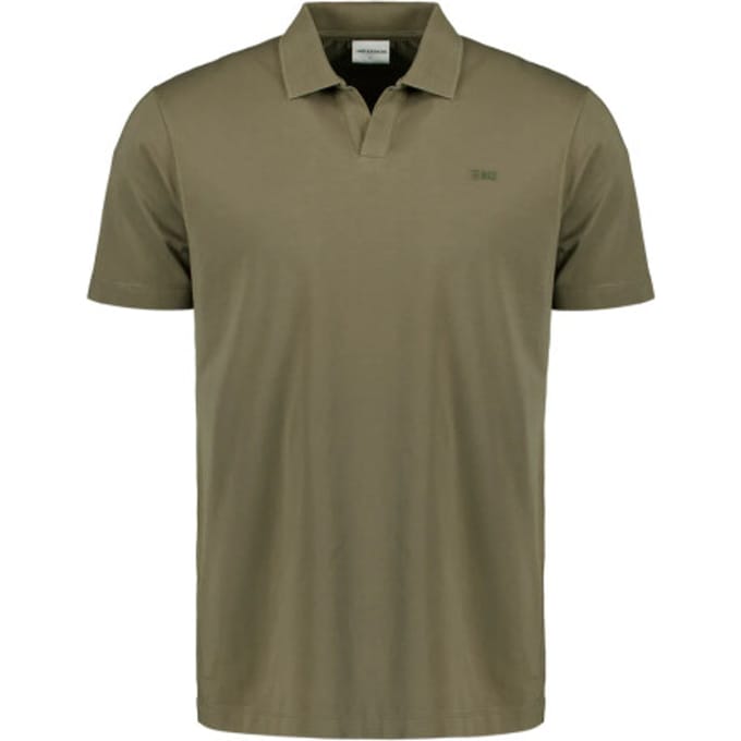 No Excess Polo V Solid Stretch Dark Moss Size: M | Polo Shirts Outlet | Heren | Bruin
