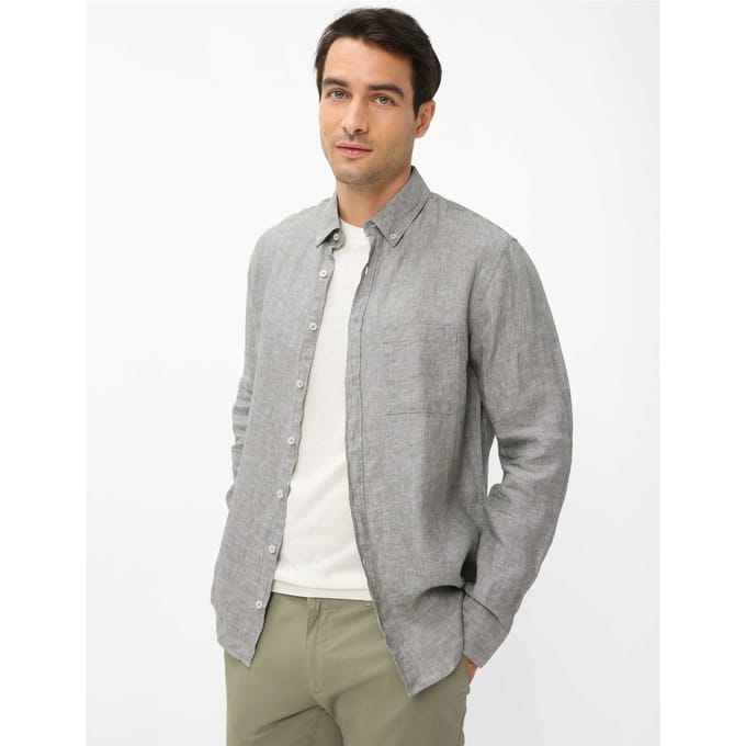 Brax Heren Overhemd  Style DANIEL thyme Groen Khaki, groen - khaki, maat XL