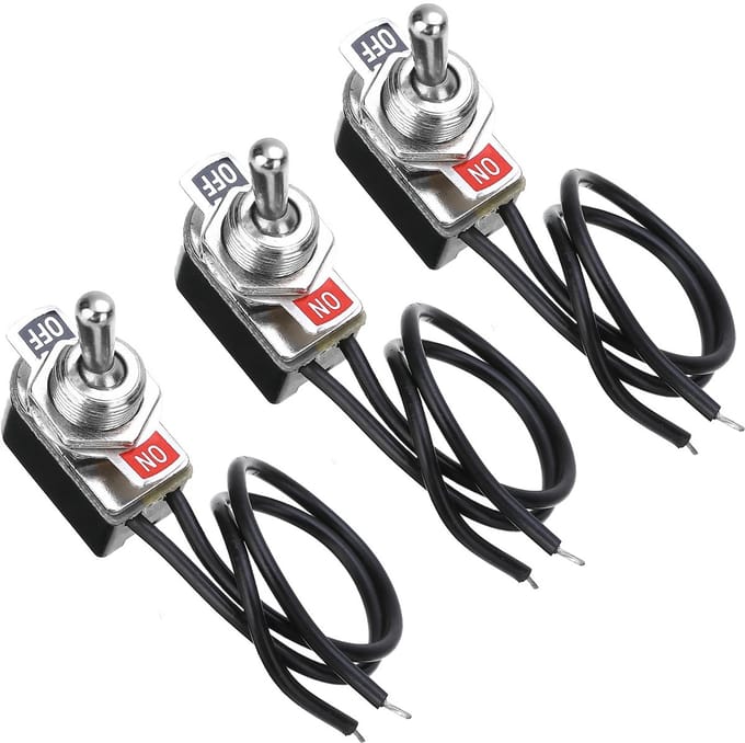 3-pack Tuimelschakelaars 2-polig Mini Boot Schakelaar Inbouw Geschikt voor 12V Auto en Elektrische Apparaten