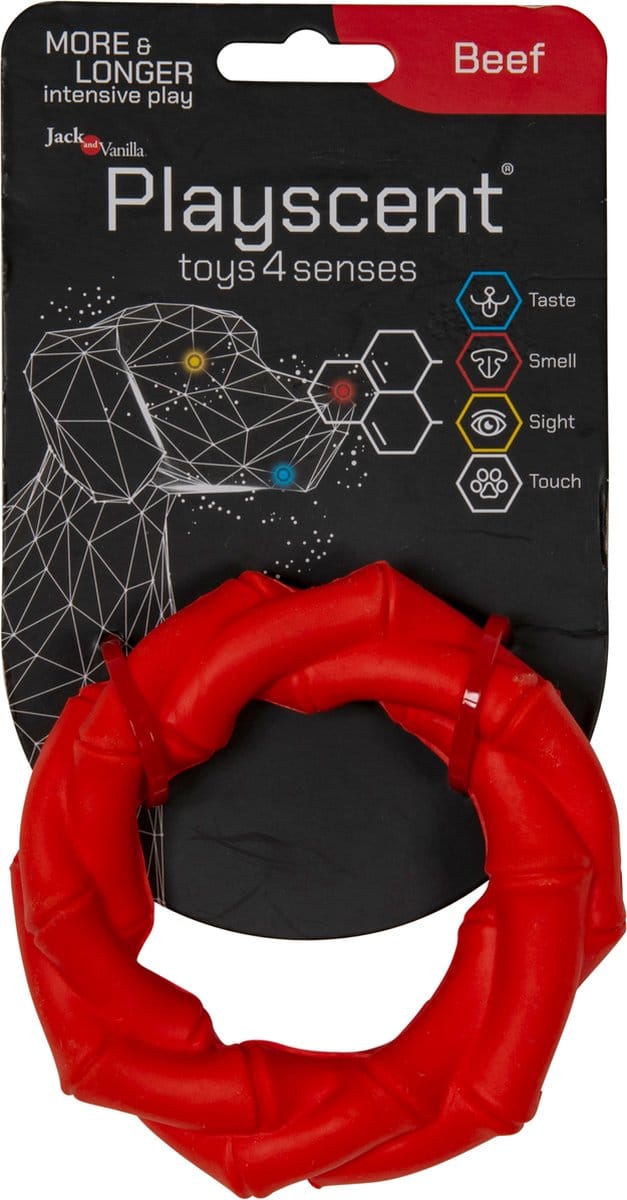 Jack and Vanilla PLAYSCENT - Hondenspeelgoed - Rubber Ring - Rund Smaak - Ø11 cm