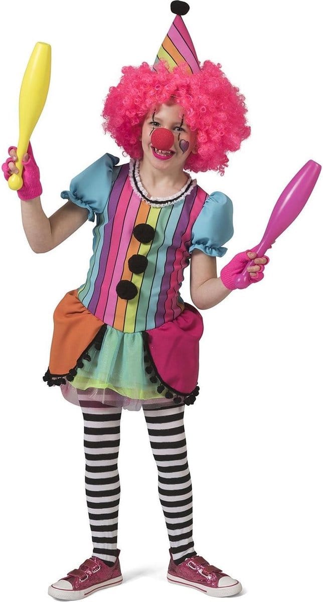 Regenboog clownspakje Mila meiden