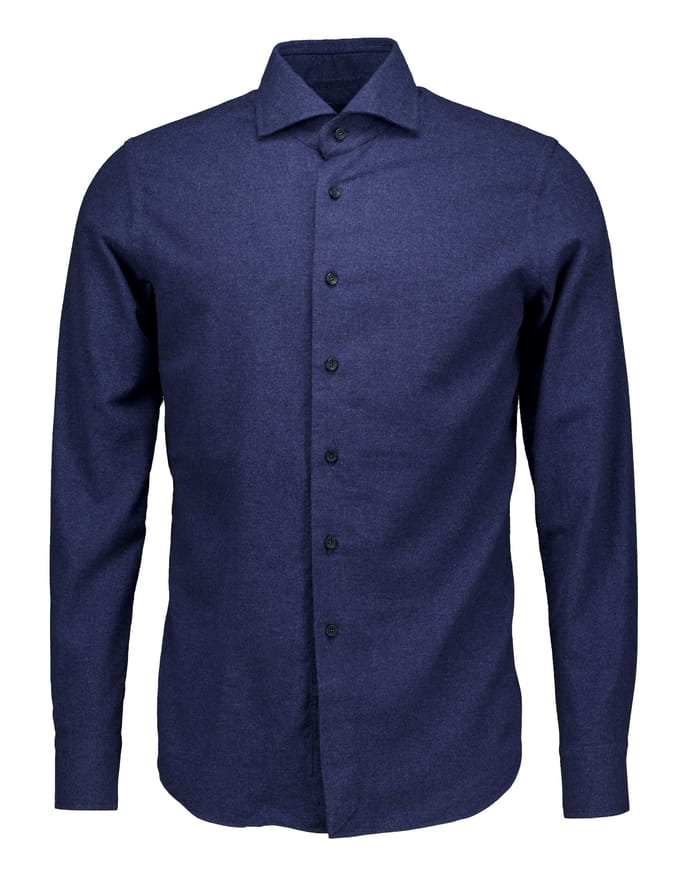 Xacus Washed Shirt Lange Mouw Overhemden Donkerblauw 721ml/31148
