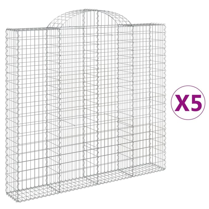 vidaXL Schanskorven 5 st gewelfd 200x30x180/200 cm ijzer