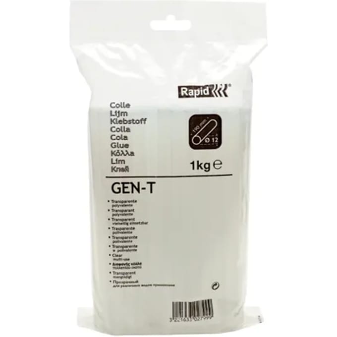 Rapid Gen-T - Lijmpatronen 12x190 mm - 1KG zak - Transparant