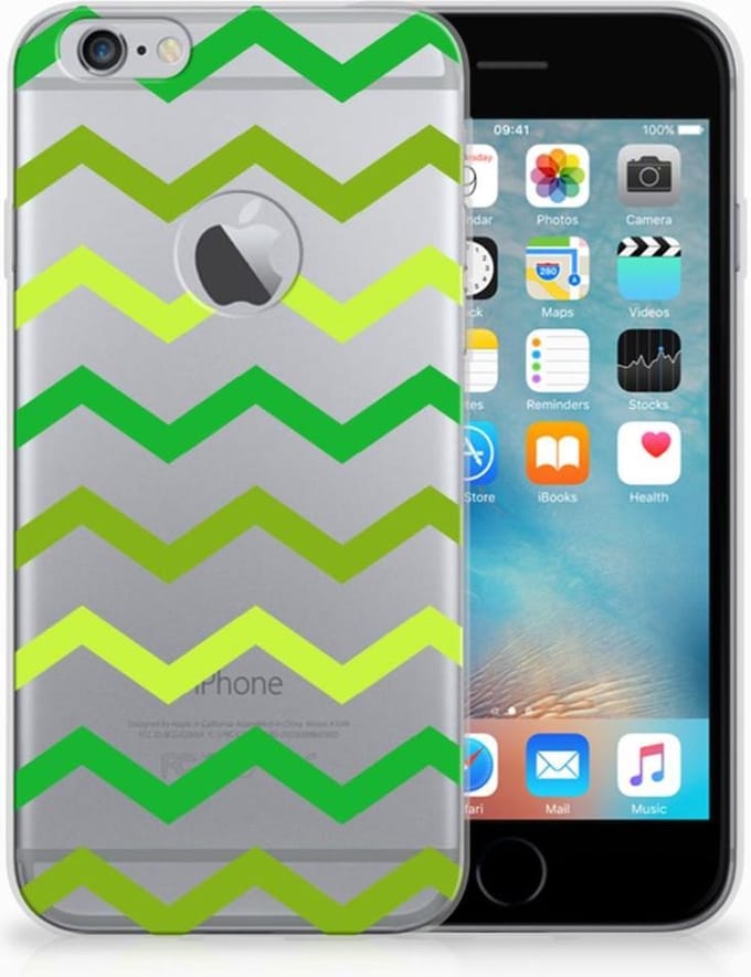 Back Cover voor Apple iPhone 6 Plus | 6s Plus TPU bumper Zigzag Groen