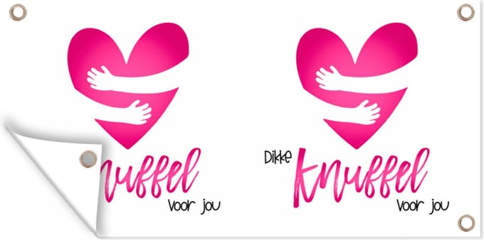 Tuinposter Beterschap - Quote - Knuffels - 60x30 cm - Tuindoek