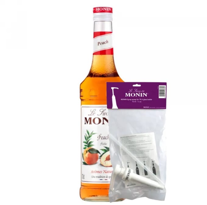 Monin Siroop Peach (70 cl) + Monin Siroop Pompje (10ml)