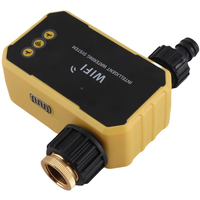 WiFi Water Timer met Zonnepaneel Slimme Sproeier Timer Automatische Irrigatie Controller met APP voor Tuinslang beige