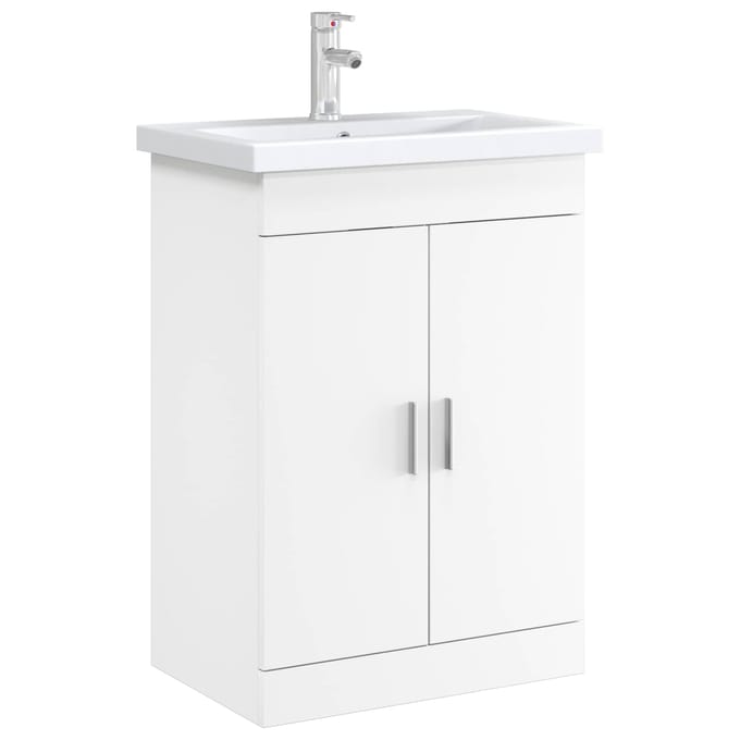 vidaXL - Badkamer - Onder - Het - Wastafel - Kast - Wit - 56 - x - 37,5 - x - 81 - cm
