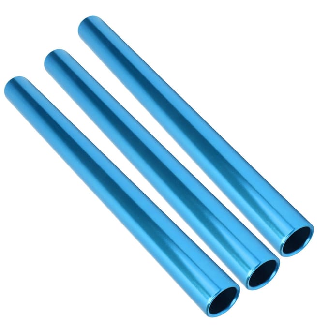 3 stuks Aluminiumlegering Galvaniseren Estafettestokken Atletiek Sprint Wedstrijd Stokken Blauw blue