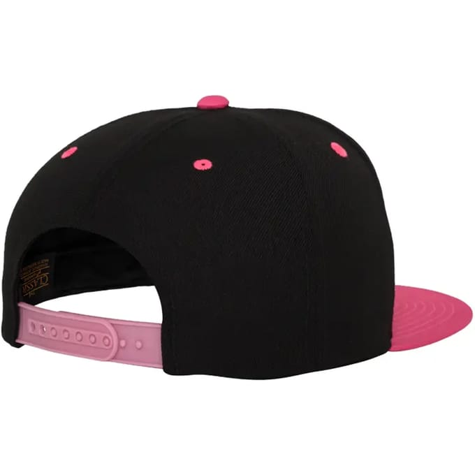 FLEXFIT Classic snapbackpet in twee kleuren FL6089MT - BLACK / Neon Pink - One size