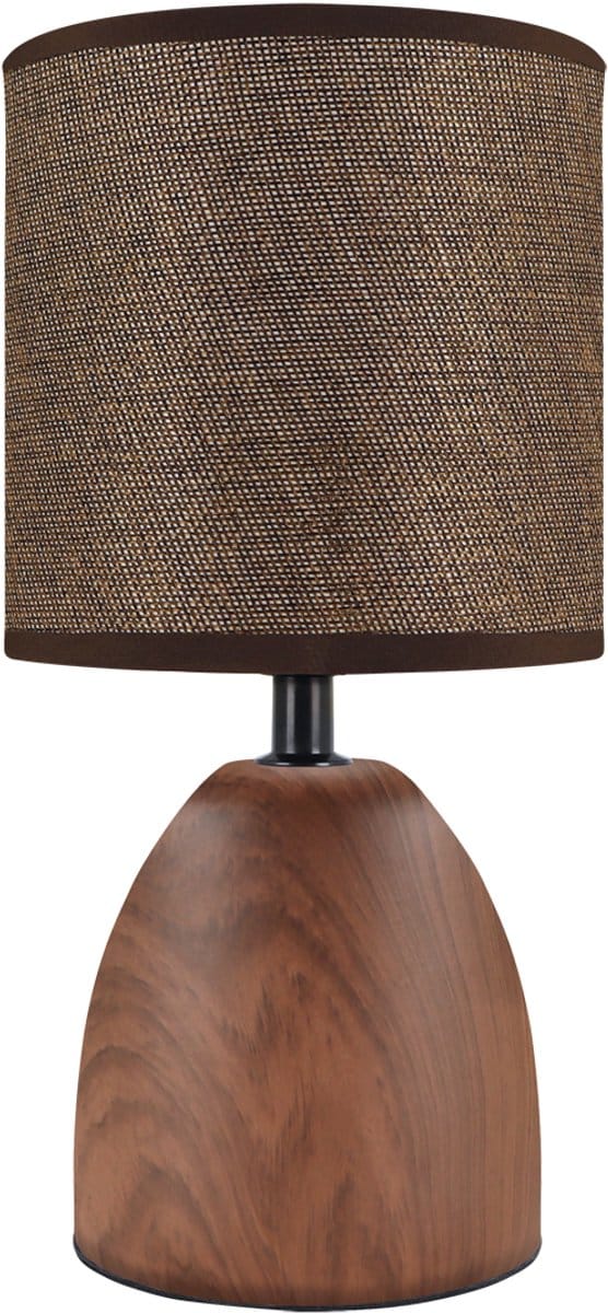 JOTA - Tafellamp - Nachtlamp - Textiel - Keramiek - Wenge kleur - E14 Fitting