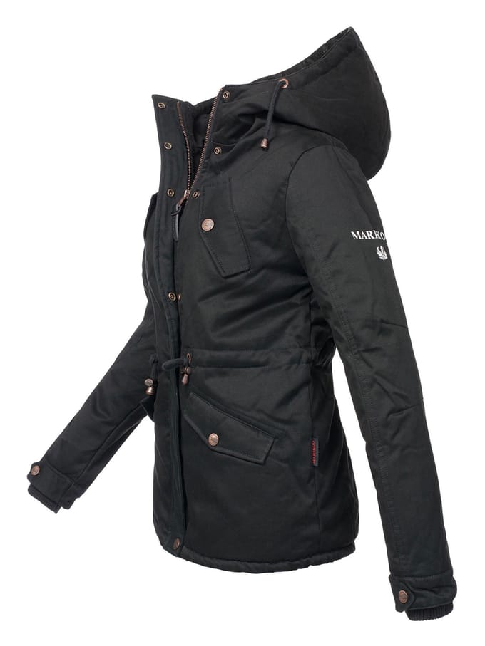 Gewatteerd & Winddicht - Marikoo MANOLYA - Winterjas Dames - Volwassen - Capuchon - Zwart - L
