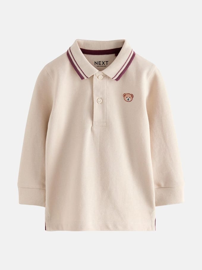 Next - Jongens - Poloshirt met lange mouwen - Crème