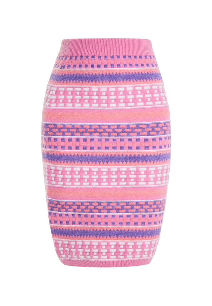 IZIA gebreide rok Dames Roze Veelkleurig