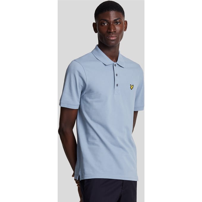 Heren Effen Poloshirt in Blauw