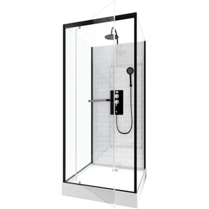 Cabine de douche carrée 90x90x230cm à motif carreaux de métro - UNDERGROUND SQUARE 90