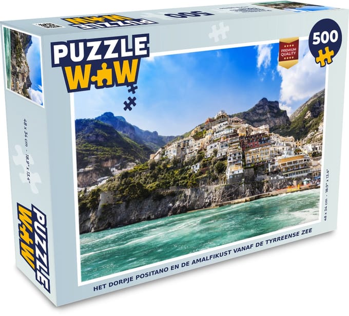 Puzzel Positano en de Amalfikust vanaf de Tyrreense Zee - Legpuzzel - Puzzel 500 stukjes