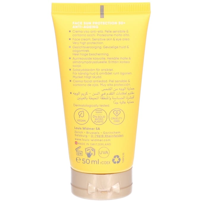Louis Widmer Face Sun Protection Anti-Aging SPF 50+ Licht Geparfumeerd 50 Zonnecrème