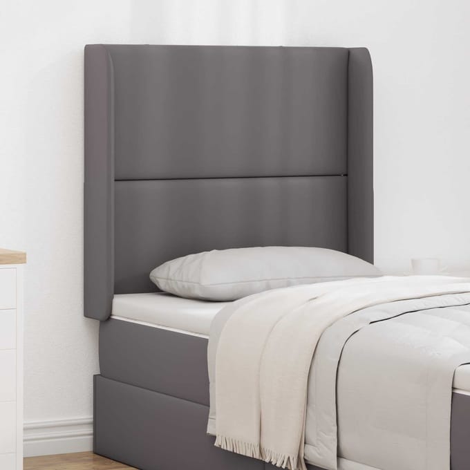 vidaXL - Hoofdbord - oor - Grijs - PVC