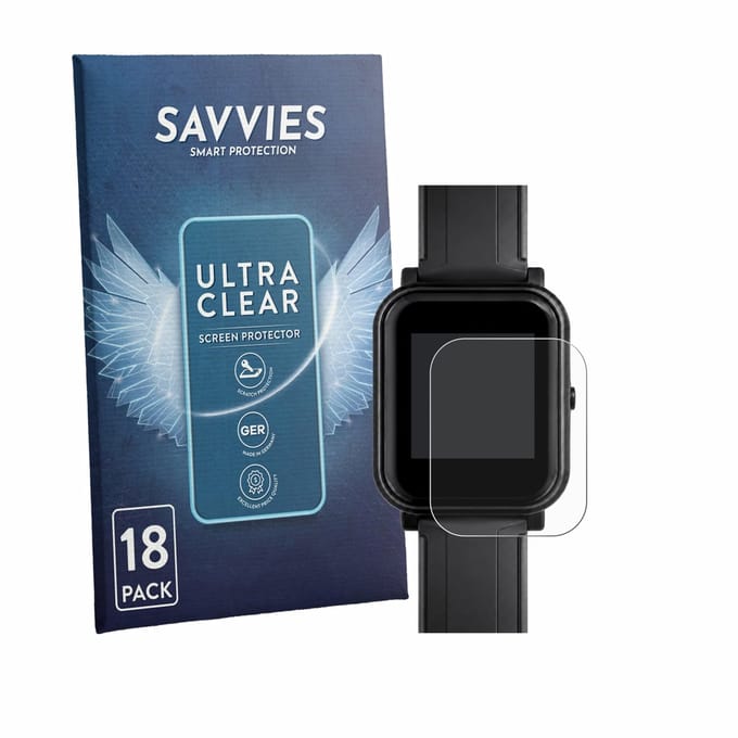 Savvies - Screenprotector voor Bangle.js 2 - Folie Beschermfolie transparant 18 Stuks