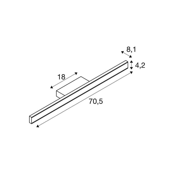 SLV LED badkamer wandlamp One Linear, 70 cm, wit, metaal, CCT