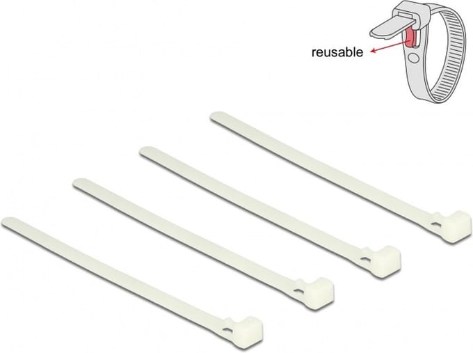 Tie-wraps 150 x 7,5mm / transparant - herbruikbaar (100 stuks)