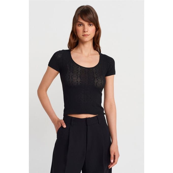 Slim Fit Geribbelde Textuur Blouse
