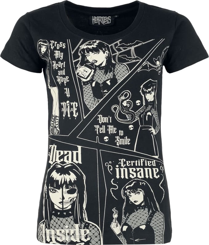 Heartless Certified Insane Dames T-shirt - zwart - S